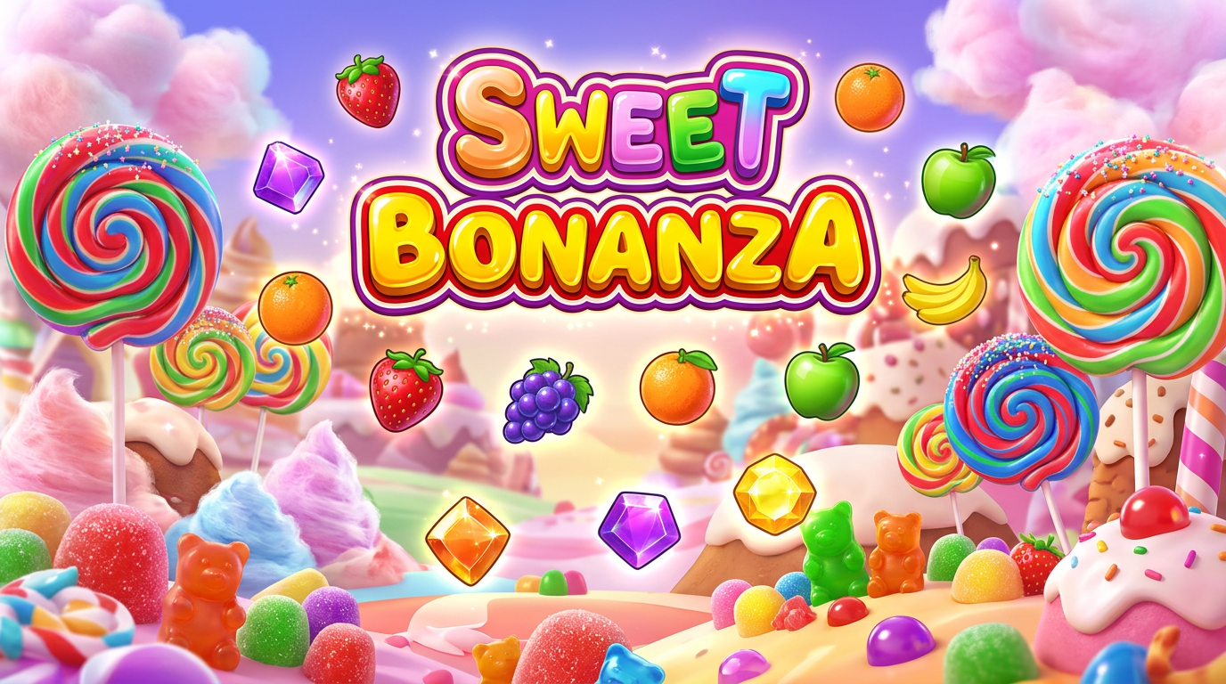 Sweet Bonanza candy-themed slot with tumbling reels and multiplier bombs