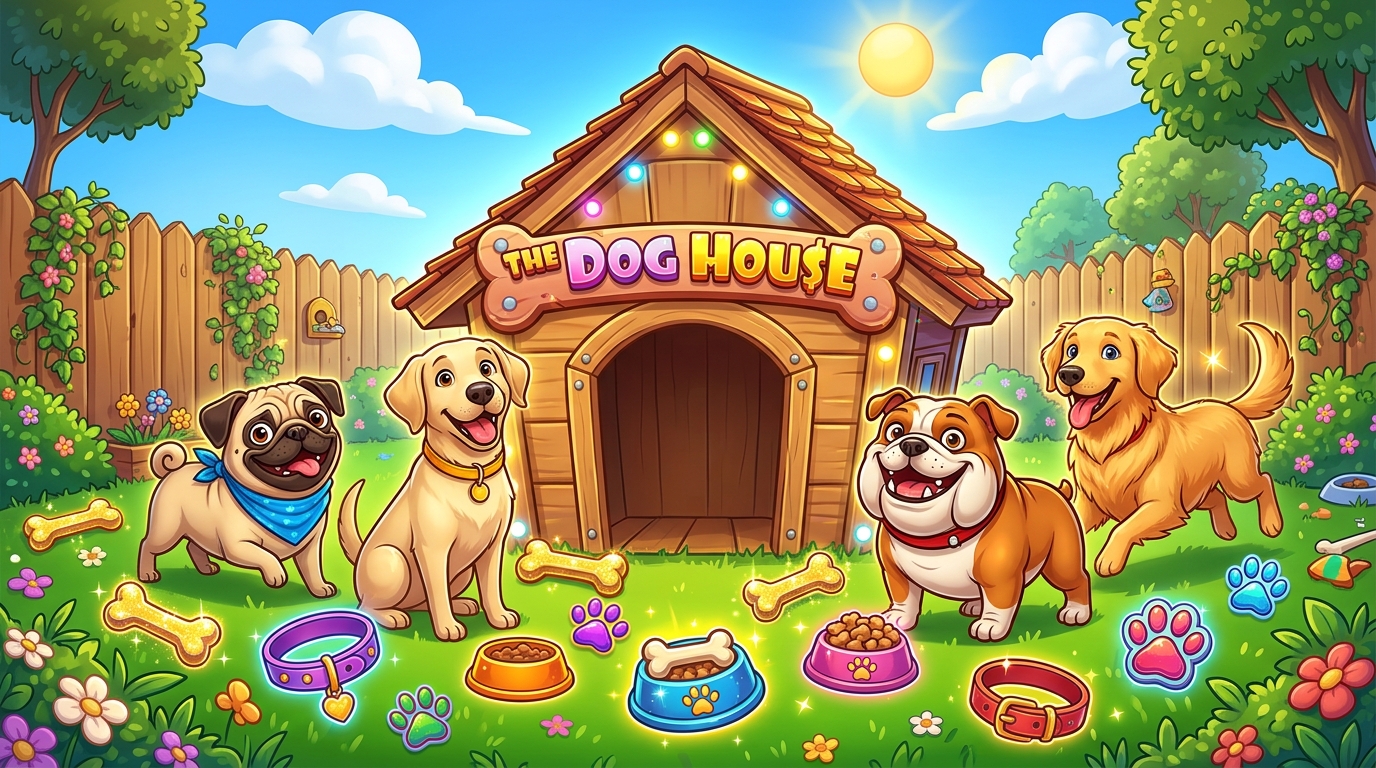 The Dog House Megaways slot with sticky wilds and up to 117649 ways to win